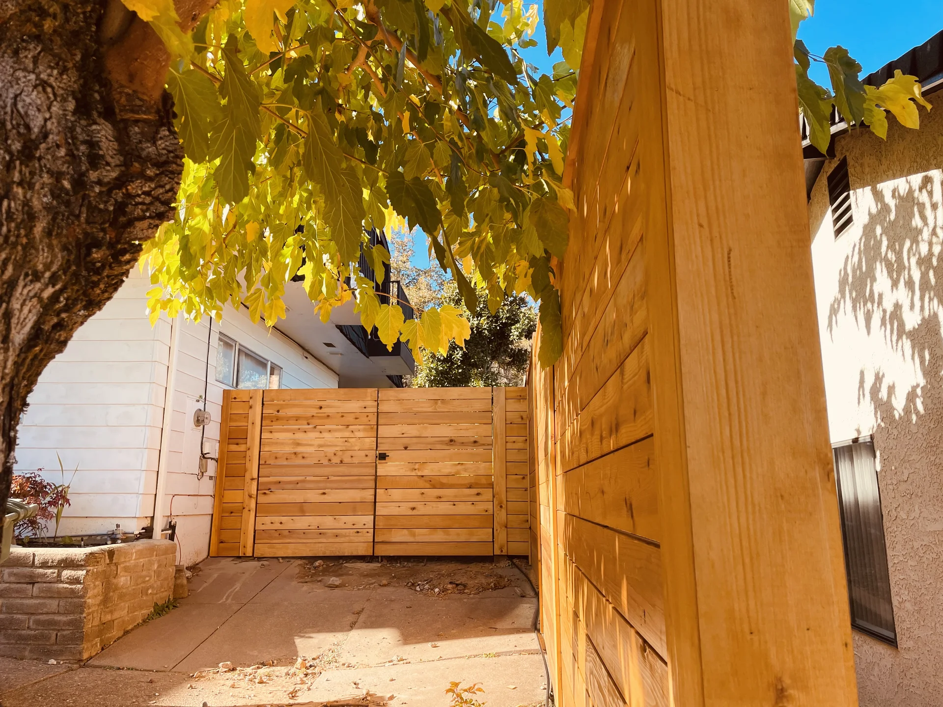 Fence building in progress — framing and post work by Bowman Built